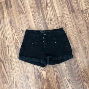 black high rise short shorts
